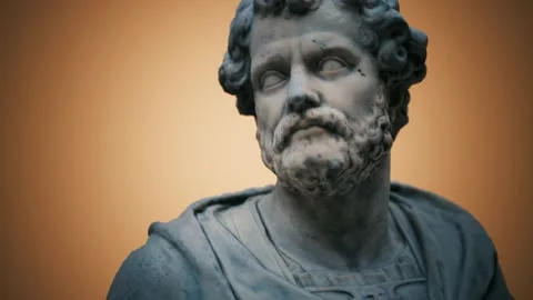 Annibal antique marble statue Stock Footage 133816687