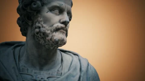 Annibal antique marble statue Stock Footage 142549816