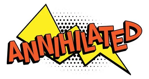 ANNIHILATED Comic Book Pop Art Lightning Graphic Illustrazione stock