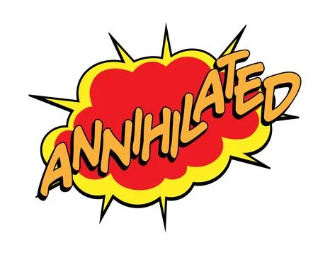 ANNIHILATED Comic Book Pop Art Explosion Burst Stock Illustration