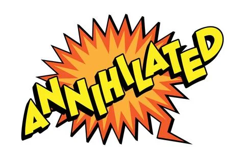 ANNIHILATED Comic Book Pop Art Explosive Speech 库存插图
