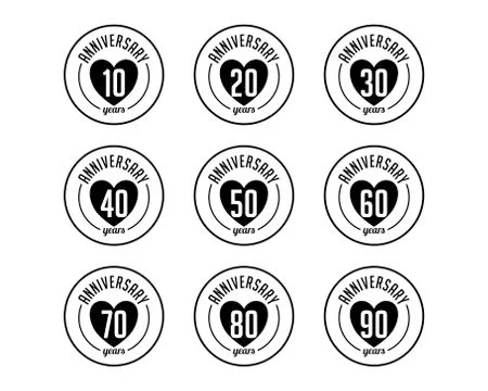 Anniversary badges collection Stock Illustration