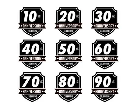 Anniversary badges Stock Illustration