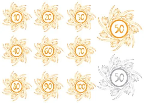 Anniversary banners set Stock Illustration