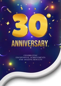 Anniversary celebration flyer poster design 30 years Stock Illustration