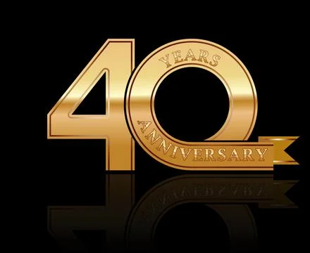 Anniversary date 40 years Stock Illustration