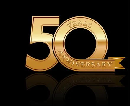Anniversary date 50 years Stock Illustration