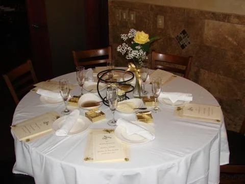 Anniversary Dinner Table Stock Photos