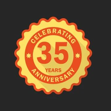 Anniversary emblem, logo template. Flat style icon Illustrazione stock
