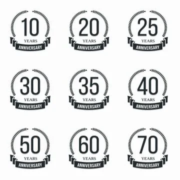 Anniversary Emblems Stock Illustration