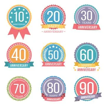 Anniversary Emblems Illustrazione stock