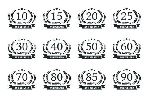 Anniversary Emblems Stock Illustration