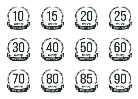 Anniversary Emblems 스톡 일러스트