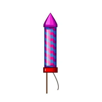 Anniversary firework rocket cartoon vector illustration Stock Illustration