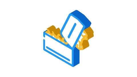 Anniversary gift box isometric icon animation Stock Footage 327294539