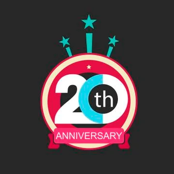 Anniversary icon with abstract elements Stock Illustration