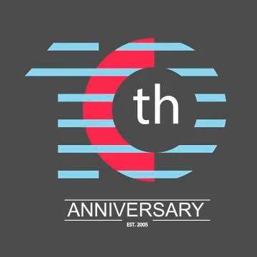 Anniversary icon with abstract elements Stock Illustration