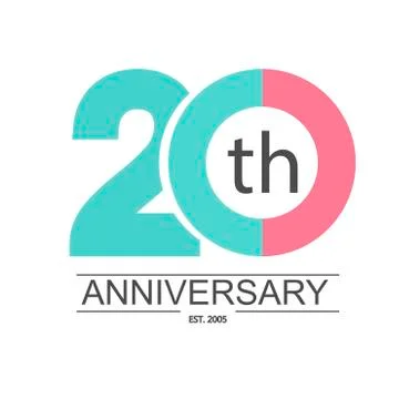 Anniversary icon with abstract elements Stock Illustration