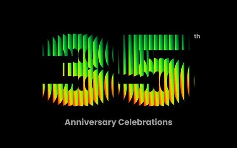 Anniversary logo or emblem design for event. Stock Illustration