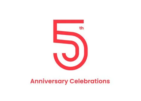 Anniversary logo or emblem design for event. Stock Illustration