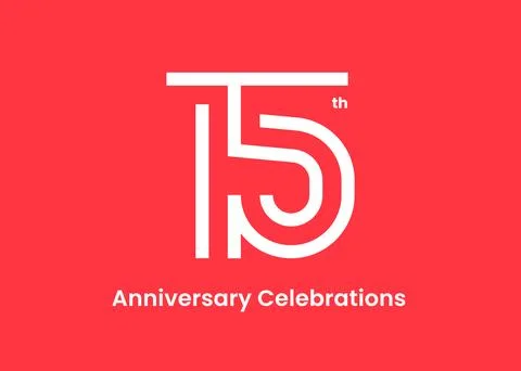 Anniversary logo or emblem design for event. Stock Illustration