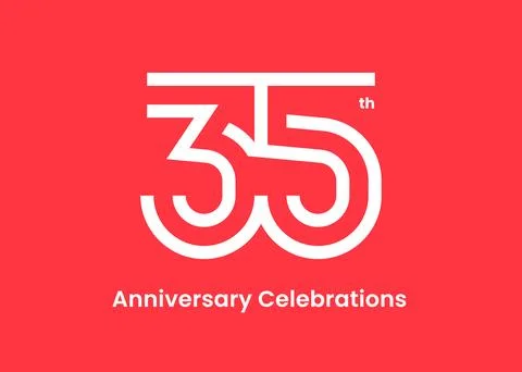 Anniversary logo or emblem design for event. Stock Illustration