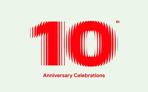 Anniversary logo or emblem design for event. Stock Illustration