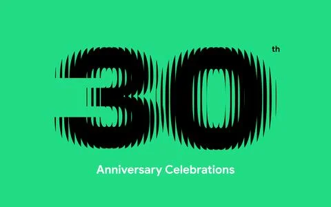 Anniversary logo or emblem design for event. Stock Illustration