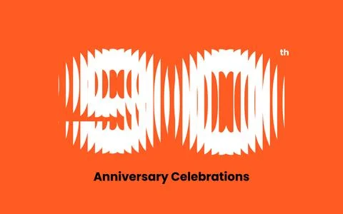 Anniversary logo or emblem design for event. Stock Illustration