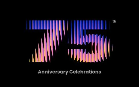 Anniversary logo or emblem design for event. Stock Illustration