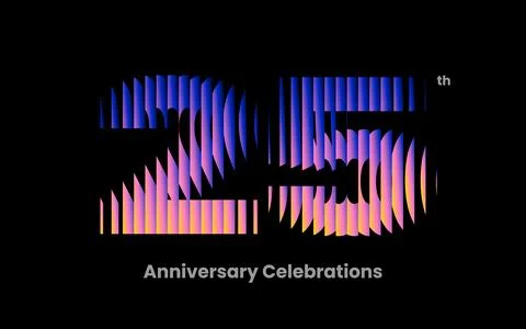 Anniversary logo or emblem design for event. Stock Illustration