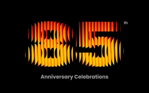 Anniversary logo or emblem design for event. Stock Illustration