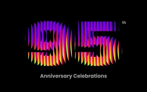 Anniversary logo or emblem design for event. Stock Illustration