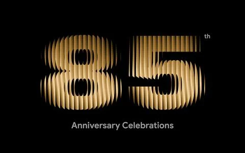 Anniversary logo or emblem design for event. Stock Illustration