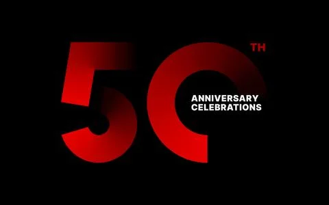 Anniversary logo or emblem design for event. Stock Illustration