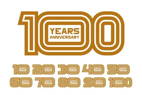 Anniversary numbers collection Stock Illustration