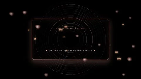 Anniversary trust graphic design with floating elements on black Stock Footage 344489243