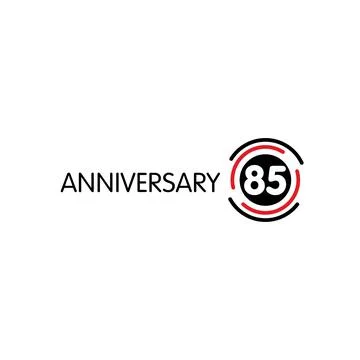 Anniversary vector unusual label. Eighty-fifth anniversary symbol. 85th years Stock Illustration
