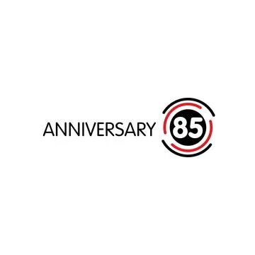 Anniversary vector unusual label. Eighty-fifth anniversary symbol. 85th years Stock Illustration