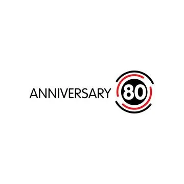 Anniversary vector unusual label. Seventieth anniversary symbol. 80 years Stock Illustration