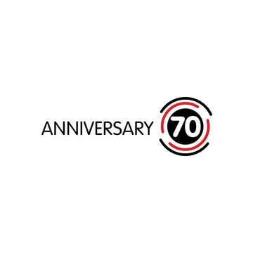 Anniversary vector unusual label. Seventieth anniversary symbol. 70 years Stock Illustration