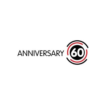 Anniversary vector unusual label. Sixtieth anniversary symbol. 60 years birthday Stock Illustration