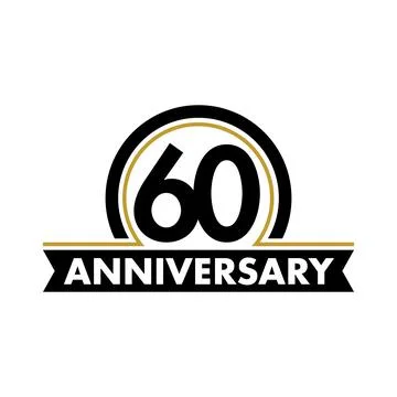 Anniversary vector unusual label. Sixtieth anniversary symbol. 60 years birthday Stock Illustration