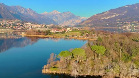 Annone Lake from the air Video stock 262235604