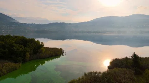 Annone Lake from the air Video stock 304355865