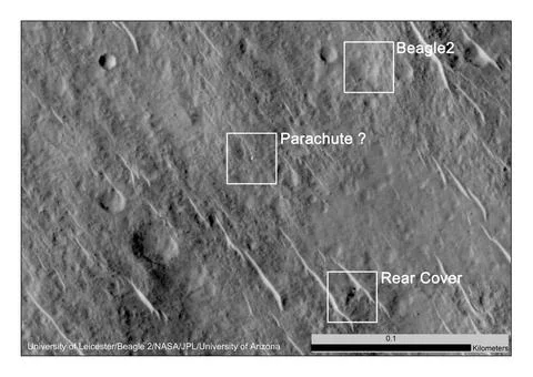 This annotated image, taken in 2014, shows where features seen in an obser... Stock Photos