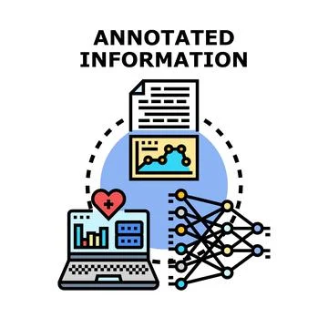 Annotated information concept for data analysis and processing イラスト素材