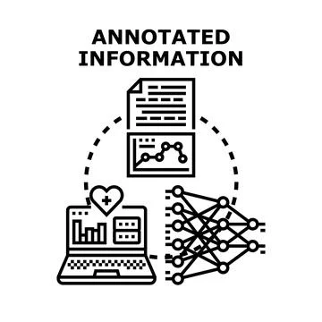 Annotated information concept for data analysis and processing イラスト素材