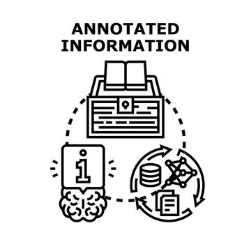 Annotated information concept presenting data processing cycle Illustrazione stock