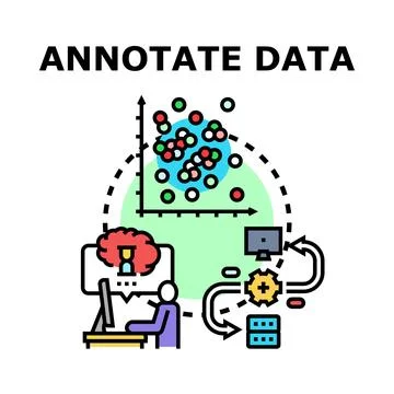 Annotating data for artificial intelligence and machine learning イラスト素材